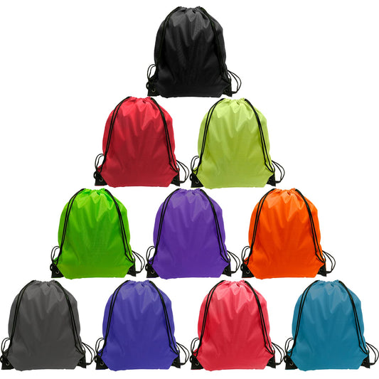 GoodtoU Drawstring Backpack 10 Pcs Cinch Bag Drawstring Bags Bulk Nylon Draw String Sport Bag for Gym Party Trip 10 Colors
