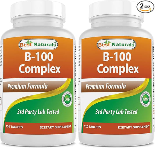 Best Naturals B 100 Complex 120 Tablets (B Complex Vitamins) (120 Count (Pack of 2))
