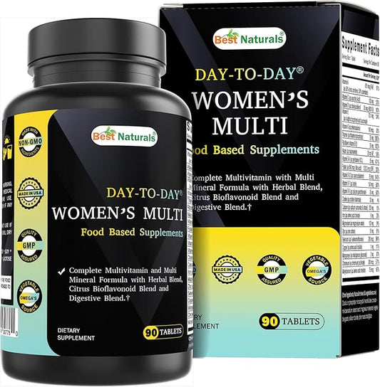 Best Naturals Day-to-Day Women's Multivitamin and Multimineral Formula with Herbal Blend, Citrus Bioflavonoid Blend and Digestive Blend 90 Tablets