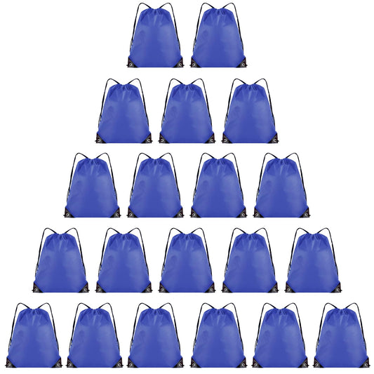 Grneric 20 Pieces Drawstring Backpack Bulk Cinch Sackpack Ployster Drawstring Bags for Gym Party Trip(Navy Blue)