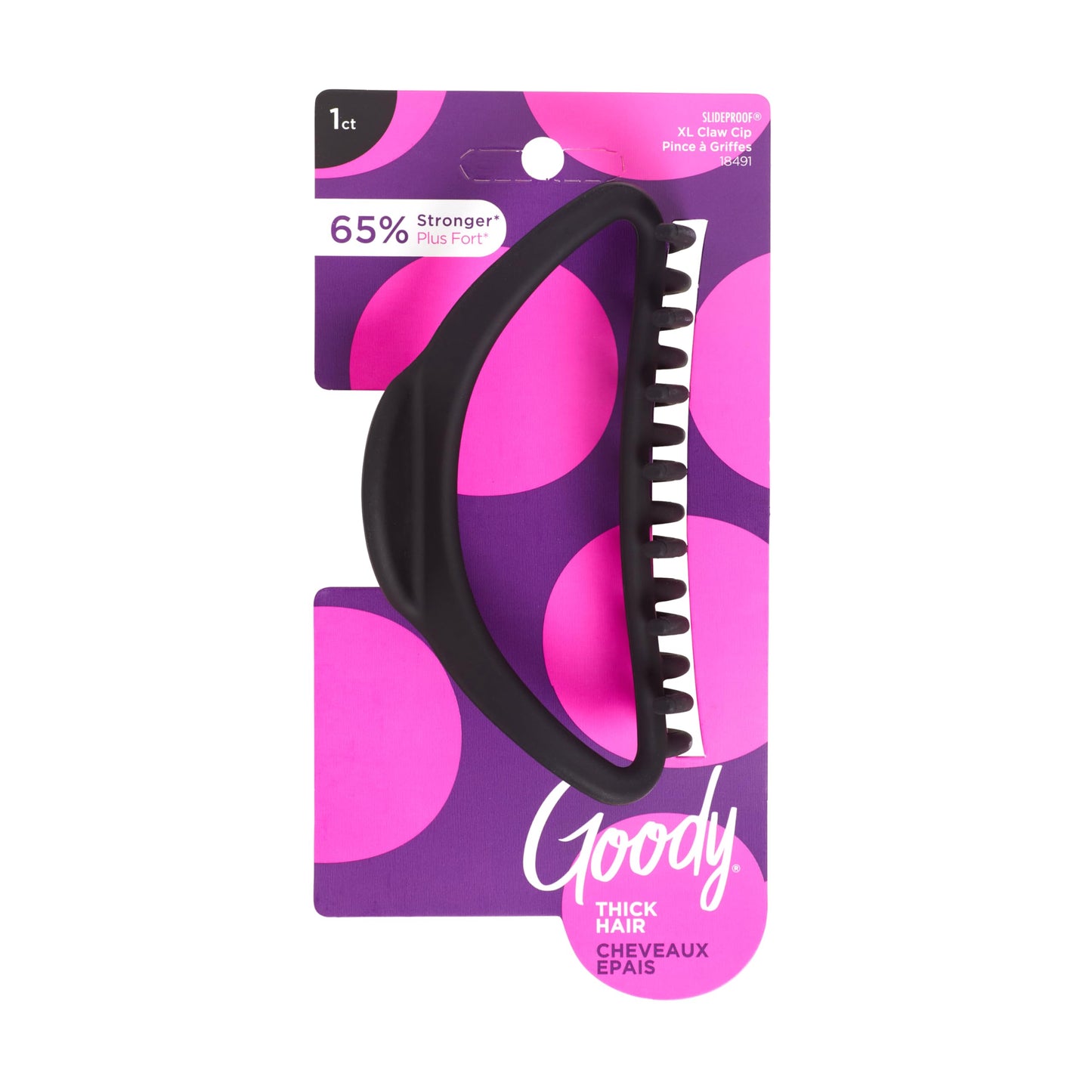 Goody Forever SlideProof Claw Clip - Black, Extra-Large, 3X Stronger, Secure Grip Jumbo Hair Accessories for Women & Men, Styling Accessories for All Occasions, Hair Clip for Thick Hair