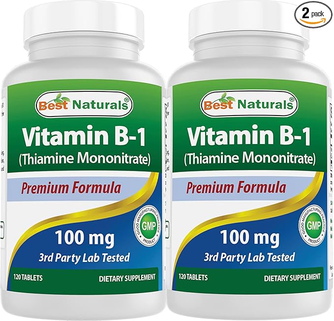 Best Naturals Vitamin B1 as Thiamine Mononitrate 100 mg 120 Tablets (120 Count (Pack of 2))
