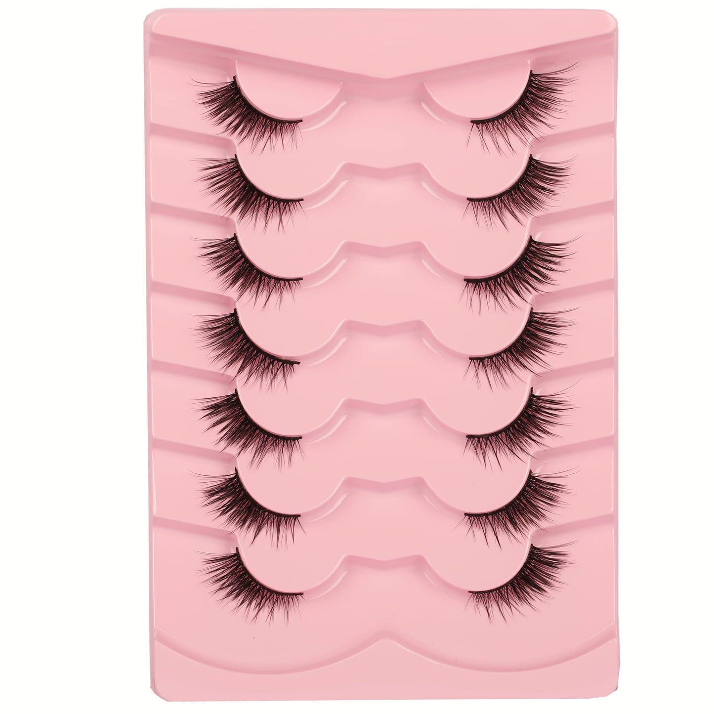Gmagictobo Flase Eyelashes Fluffy Wispy Half Cat Eye Lashes Pack Fox Eye Look Fake Eyelashes Soft Strips Fake Eye Lashes 7 Pairs