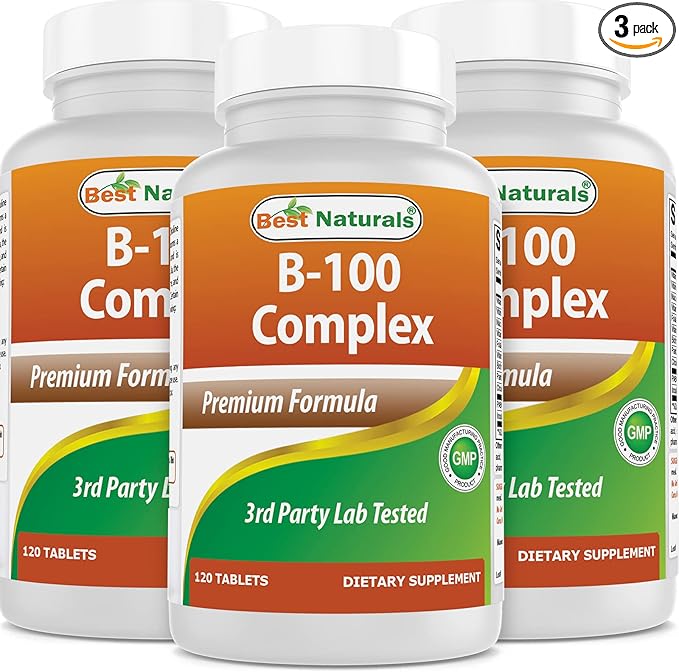 Best Naturals B 100 Complex 120 Tablets (B Complex Vitamins) (120 Count (Pack of 3))