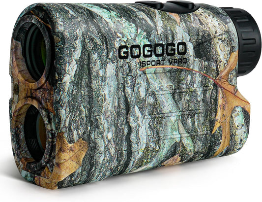Gogogo Sport Vpro Laser Golf/Hunting Rangefinder, 6X Magnification Clear View 650/1200 Yards Laser Range Finder, Lightweight, Slope, Pin-Seeker & Flag-Lock & Vibration (Camo)