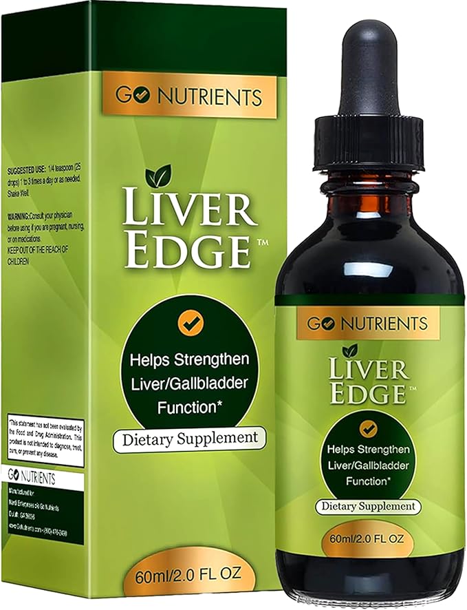 Go Nutrients Liver Edge – Milk Thistle Supplement for Liver Cleanse, Detox & Repair with Artichoke Extract for Health & Fatty Liver Support, Organic Liquid Drops & Tincture - 2 oz, 48 Servings