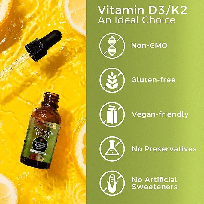 Go Nutrients Liquid Vitamin D3 with K2 (MK-7) Drops & Prostate Edge Prostate Supplement for Men with Pygeum and Saw Palmetto Extract Vitamin D3 and K2 Liquid Vitamin Drops That Help Emotional State