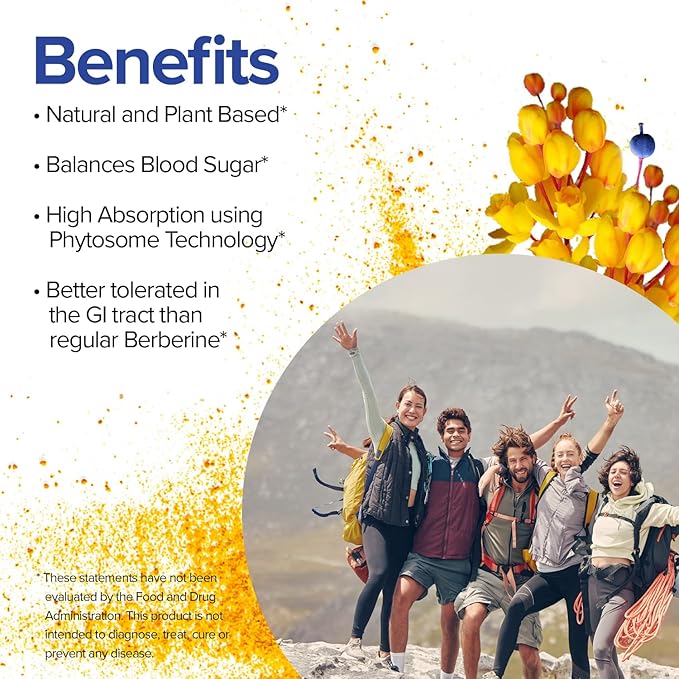 Berberine - High Absorption - 2200mg Equivalent - Herbal Supplement - Lower Blood Glucose - Helps Cholesterol - 60 Capsules