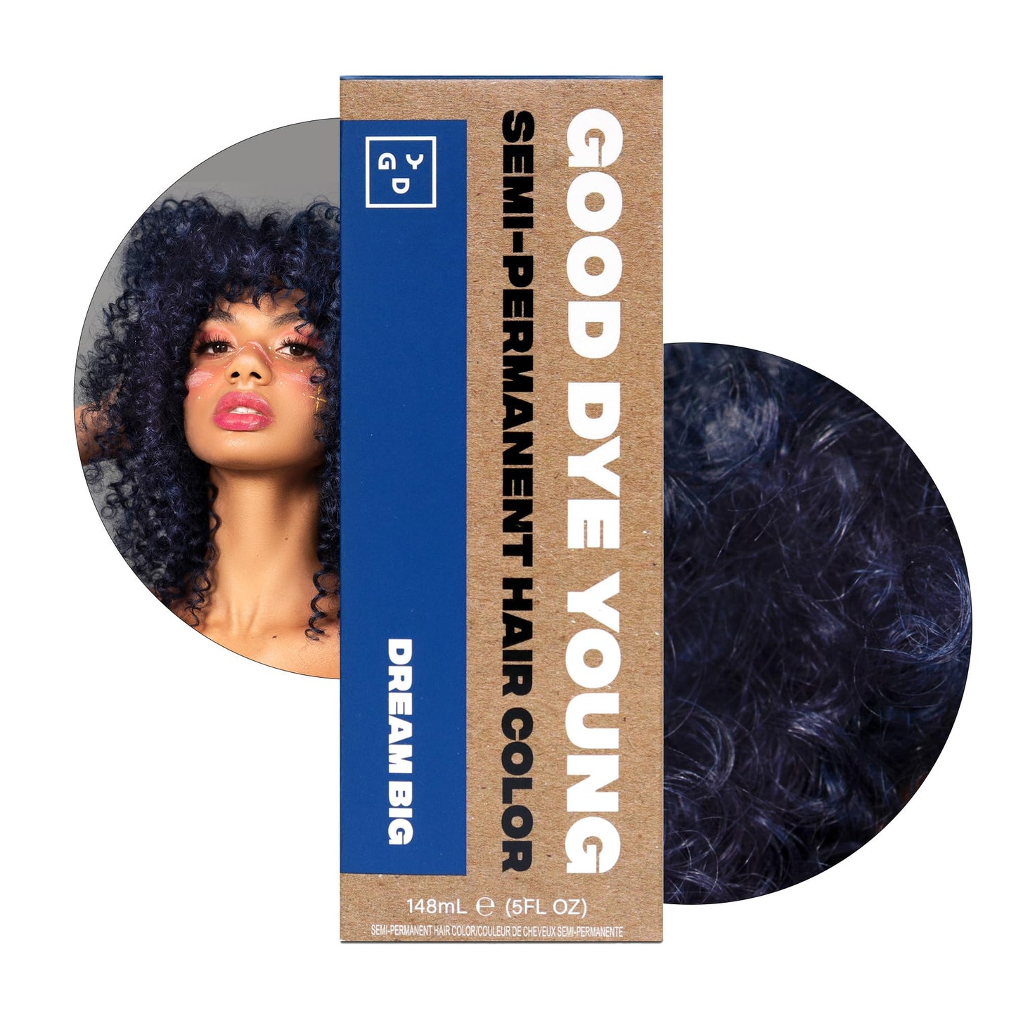 Good Dye Young Semi-Permanent Hair Color, Vegan and Cruelty-Free Blue Hair Dye, Last up to 24 Washes, Non-Damaging Conditioning Hair Color (5FL OZ, Dream Big)