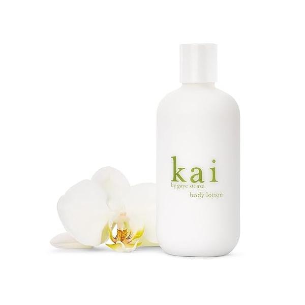 kai Body Lotion, 8 Fl Oz., shea butter, extracts of cucumber, comfrey and ivy, scented with the deliciously, fresh + clean signature fragrance, vegan, cruelty free, made in usa