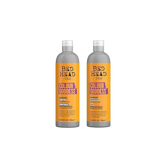 Bed Head by TIGI Moisturizing Shampoo and Conditioner Set for Colored Hair, Colour Goddess Hair Care with Sweet Almond & Coconut Oils, 25.36 fl oz, 2 Pack