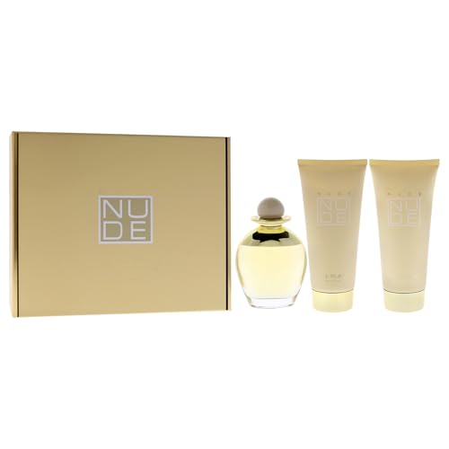 Bill Blass Nude for Women - 3 Pc Gift Set 3.4oz EDP Spray, 6.8oz Body Lotion, 6.8oz Hand Cream