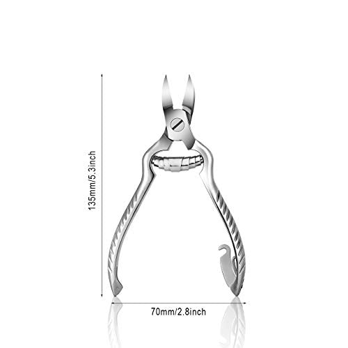 BEZOX Heavy Duty Podiatrist Toenail Clippers for Thick and Ingrown Nails, Stainless Steel Toe Nail Clipper, Pordiatry Ingrwon Toenail Tools - Silver