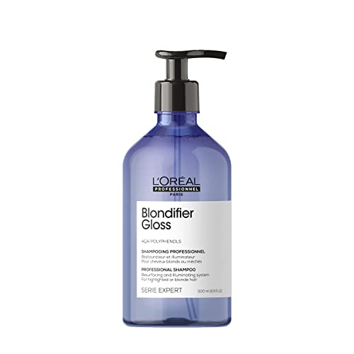 L'Oréal Professionnel Paris Blondifier Clarifying Shampoo - Restores Color -Treated Hair, Enhances Shine & Fights Brass, For Blonde or Bleached Hair