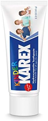 Kinder Karex Hydroxyapatite Kids Toddler Toothpaste I Fluoride Free I Clinically Tested I 2.3 oz (Pack of 3)