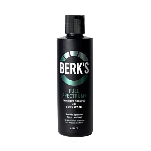 Berk's Full Spectrum Dandruff Shampoo with Coal Tar, Salicylic Acid, Sulfur, and Rosemary Oil, 8 Fl Oz