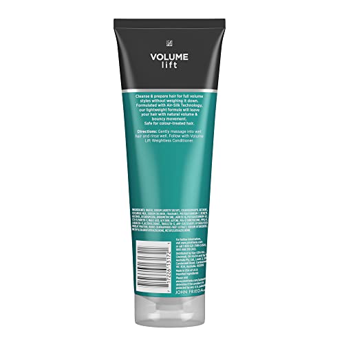 John Frieda Volume Lift Weightless Shampoo, Volumizing Shampoo with Air-Silk Technology for Fine or Flat Hair, Adds Natural Fullness, Safe for Color-Treated Hair, 8.45 Oz, Pack of 2