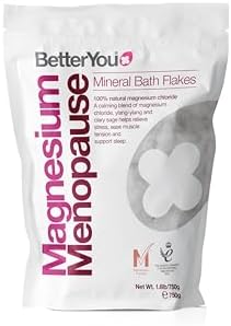 BetterYou Magnesium Menopause Bath Flakes - Magnesium Bath Soak and Menopause Support - Soothes Sore Muscles - Ylang Ylang and Clary Sage - 1.6 lb