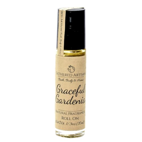 Graceful Gardenia - Natural Fragrance Unisex Oil Perfume by Lathered Artisan - Alcohol-Free Plant Based Oil Perfume and Cologne, Nourishing, and Uniquely Handcrafted (Graceful Gardenia - Roll On)