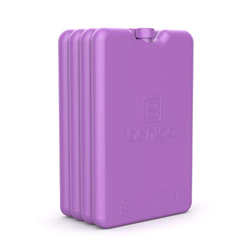 Bentgo Ice Lunch Chillers - Ultra-Thin Ice Packs Perfect for Everyday Use in Lunch Bags, Lunch Boxes and Coolers - 4 Pack (Purple)