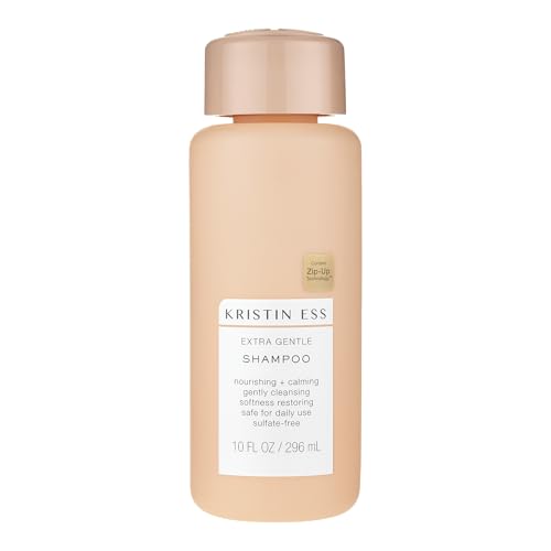 Kristin Ess Hair Extra Gentle Shampoo for Sensitive Skin + Scalp, Moisturizing + Hydrating Shampoo for Dry Hair, Vegan, Color Safe + Keratin Safe, 10 fl oz