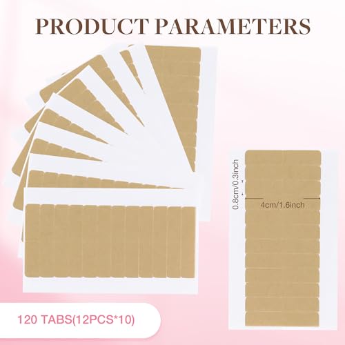 GOO GOO Hair Extension Tape Double Sided Adhesive Replacement Tape, Professional Strong Tapes for Tape in Hair Extensions 120pcs, 1.6 * 0.3inch per Piece