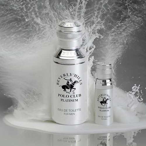 Beverly Hills Polo Club Cologne for Men Bonus Pack Designer Eau De Toilettes 3.4oz + 0.5oz 2 count (Platinum)
