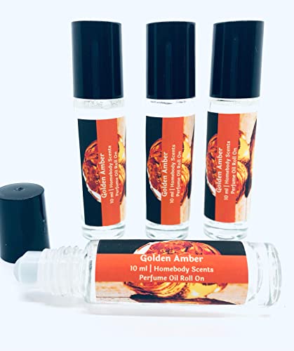 Golden Amber 10 ml Perfume Roll On, Natural Perfume, Musk Perfume, Amber Perfume, Natural Ingredients, Cruelty Free, Travel Size Perfume by Homebody Scents
