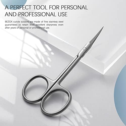 BEZOX Extra Fine Curved Cuticle Scissors, Super Thin Nail Scissors for Cutical Care Only, Professional Manicure Small Scissors, Stainless Steel CuticleTrimmer, 1 pcs