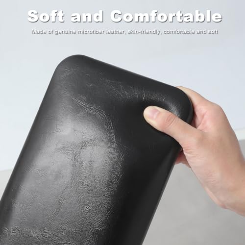 Big Arm Rest for Nails, Microfiber Leather Hand Rest for Nail Tech Salon Home Use Manicure Hand Rest Stand (Black)