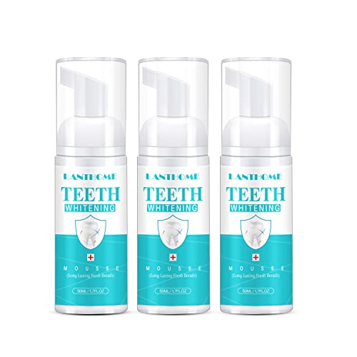 LANTHOME White Foam Teeth Whitening Products (3PCS) Easy to Use Teeth Whitener Foam for White Teeth-Tooth Whitening Mousse