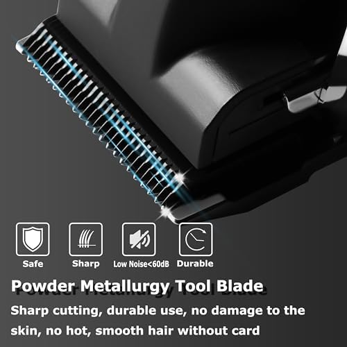 KEMEI 2296 Professional Hair Clippers for Men Cord/Cordless Hair Cutting Kits, Hair & Beard Trimmer, T Blade Barber Clipper with USB Rechargeable, Black