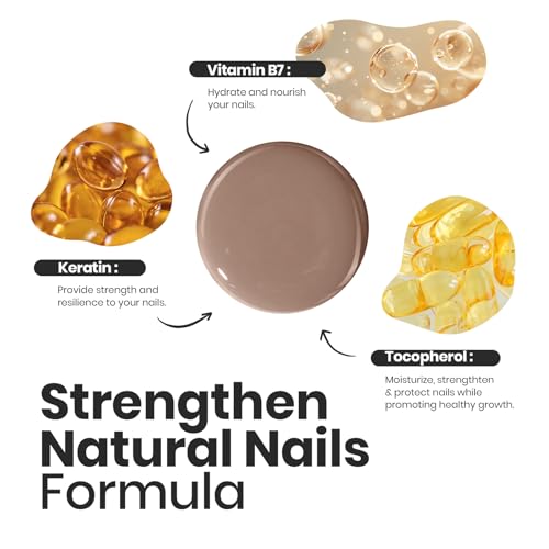 Beetles Nude Nail Polish Set Coconut Mousse 6Pcs, Pink Nail Fast Drying Long Lasting Neutral Brown Red Burgundy Dark Lacquer Glossy for Salon-Quality Results