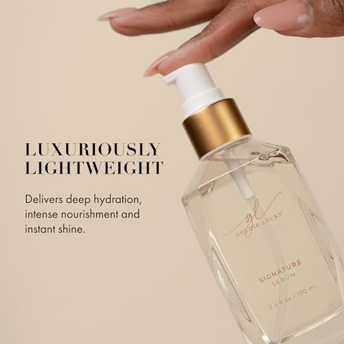 Goldie Locks Signature Serum, Strengthens & Revitalizes, Safe for Extensions & Colored Hair, Luxuriously Lightweight, Intense Nourishment & Shine, Heat & UV Protection, For All Hair Types, 1.7 fl oz