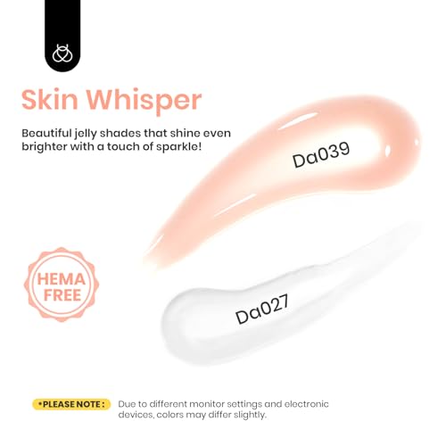 Beetles Builder Gel for Nails Hema-Free,2PCS 7 in 1 Clear & Nude Strengthener Gel for Building Nail Apex & Extension LED Lamp Cured Sensitive Nails Friendly for Beginners & DIY Salon Manicure