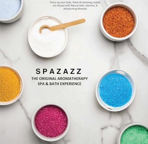 Hot Tub & Spa Bath Salt Aromatherapy Crystals Gift Set - Spazazz Escape Collection Bundle 4-Pack (22oz Each) - Lavender Palmarosa, Verbena Lime Coconut, Green Tea Peony, White Musk Vanilla Jasmine