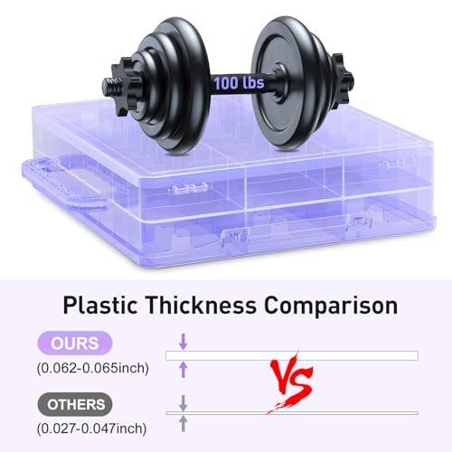 Beloving Nail Polish Organizer Case for 48 Bottles Nail Polish Holder with Adjustable Divider, Gel Nail Polish Storage Double Side Organizer Case for Storage Display, Purple