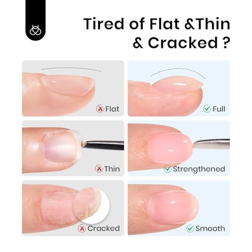 Beetles Builder Gel for Nails, 6 Colors 7 in 1 Builder Nail Gel Set, Jelly Clear Pink Nude Builder for Nail Apex Nail Thickening Extension Strengthen Weak Nails UV Gel Beauty Gift Sets for Women