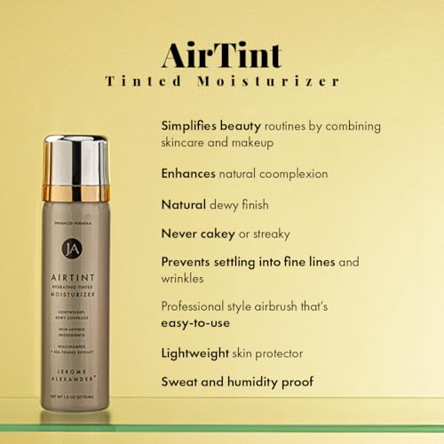 Jerome Alexander MagicMinerals AirTint Tinted Moisturizer AirBrush Spray Light | Tinted Moisturizer Spray with Anti-Aging Ingredients | Light Medium |2PC