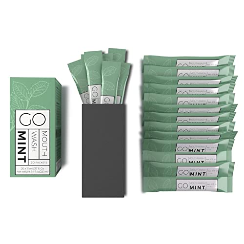 GO Travel Size Mouthwash Packets – Individual sachets for Fresh Breath - TSA Compliant - Smart Packet Design to Reduce Travel Bottle Waste - Liquid Mint Flavored Portable Bulk