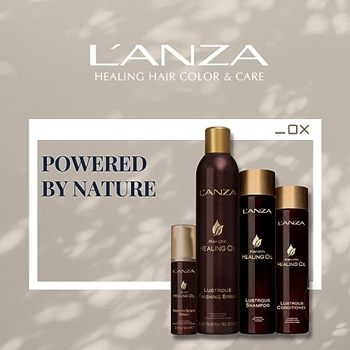 L'ANZA Keratin Healing Oil Brush Thru Hair Spray with Medium Hold Effect, For a Shiny Finishing and a Long-lasting Look, With Triple UV and Heat Protection, Suitable For All Hair Types (10.6 Fl Oz)