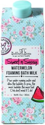 Bella & Bear Sweet n Sassy Watermelon Foaming Bath Milk - Gift for Teenage Girls 12 oz