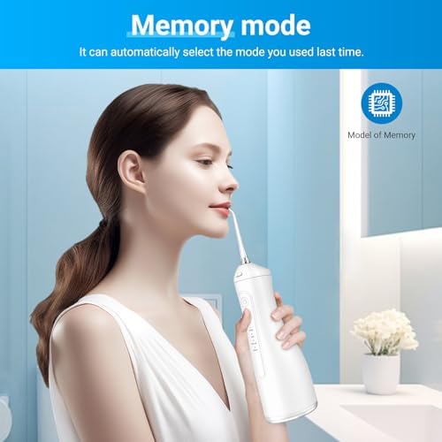 Betterchoi Water Flossers for Teeth, Portable Cordless Water Dental Flosser Teeth Pick – 4 Cleaning Modes, 1800 Pulses, 300ML Tank, IPX7 Waterproof, USB Type-C Charging for Home Travel, White