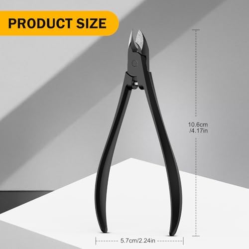 BEZOX Cuticle Cutters for Nails - Precision Half Jaw Cuticle Clippers, Stainless Steel Cuticle Trimmer for Manicure and Pedicure, Professional Cuticle Remover Tool - Black