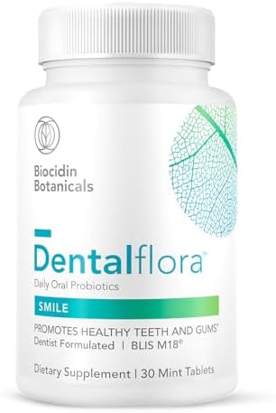 Bio-Botanical Research Dentalflora Oral Probiotic - Supports Oral Microbiome & Teeth Care - Helps Reduce Formation of Dental Plaque - Breath Freshener for Women, Men & Kids (30 Mint Fresh Tablets)