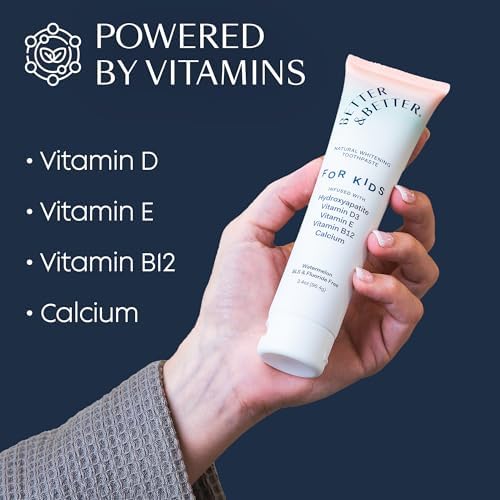 Better & Better Kids Toothpaste | Natural Hydroxyapatite Toothpaste Infused w/Calcium & Vitamins D, E, B12 | Fluoride & SLS Free for Sensitive Brushers | Watermelon Flavor | 3.4oz, 1 Pack
