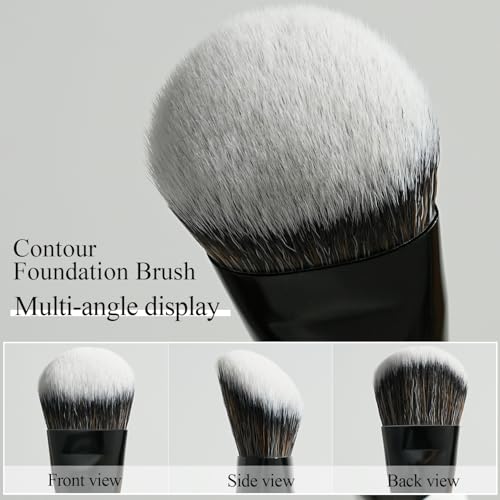 BEILI Makeup Brushes 12 Pieces 18 In 12 Double-Sided Contour Foundation Highlight Blush Brush Eyeshadow Eyeliner Concealer Brush Black and White Suitable for Travel, Gifts, Makeup Lovers
