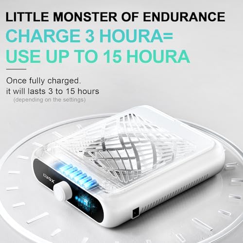 L'UGX Rechargeable Nail Dust Collector with 2 Reusable Filter, Professional Nail Vacuum Dust Collector Nail Tech Fan Extractor Powerful Suction Machine, Perfect for Home Salon Use