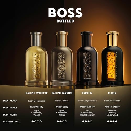 Hugo Boss Bottled Eau de Parfum – Woody Men's Cologne – With Notes of Apple, Cardamom & Vetiver – Long Lasting Fragrance