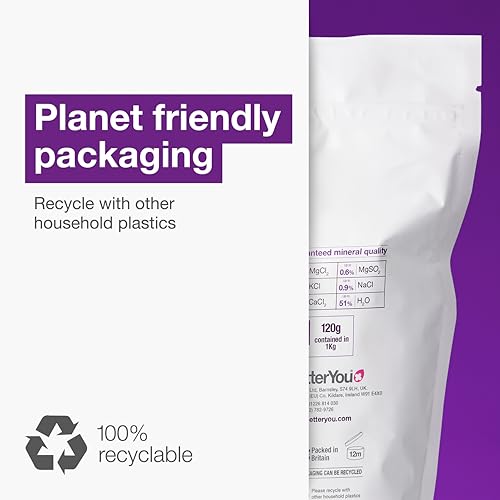 BetterYou Magnesium Sleep Mineral Bath Flakes - Mineral Bath Salts for Muscle Relaxation - Soothing Sore Muscle Soak - Natural Vegan Formula - 2.3 lb